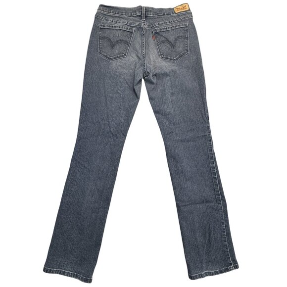 Levis 505 Womens Size 6 Blue Denim Straight Leg Jeans Mid Rise Stretch 5 Pockets - Picture 2 of 14